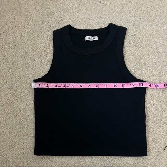 Madewell Supima Cotton Ribbed Tank Top, finished hems, stretchy, xs/s, black - Picture 2 of 7